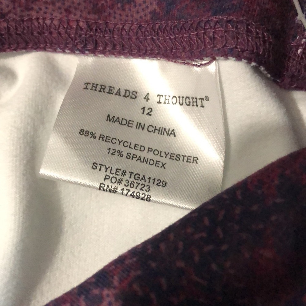 Threads 4 Thought kids leggings size 12 NWT.  sustainable fabric! - Picture 5 of 10